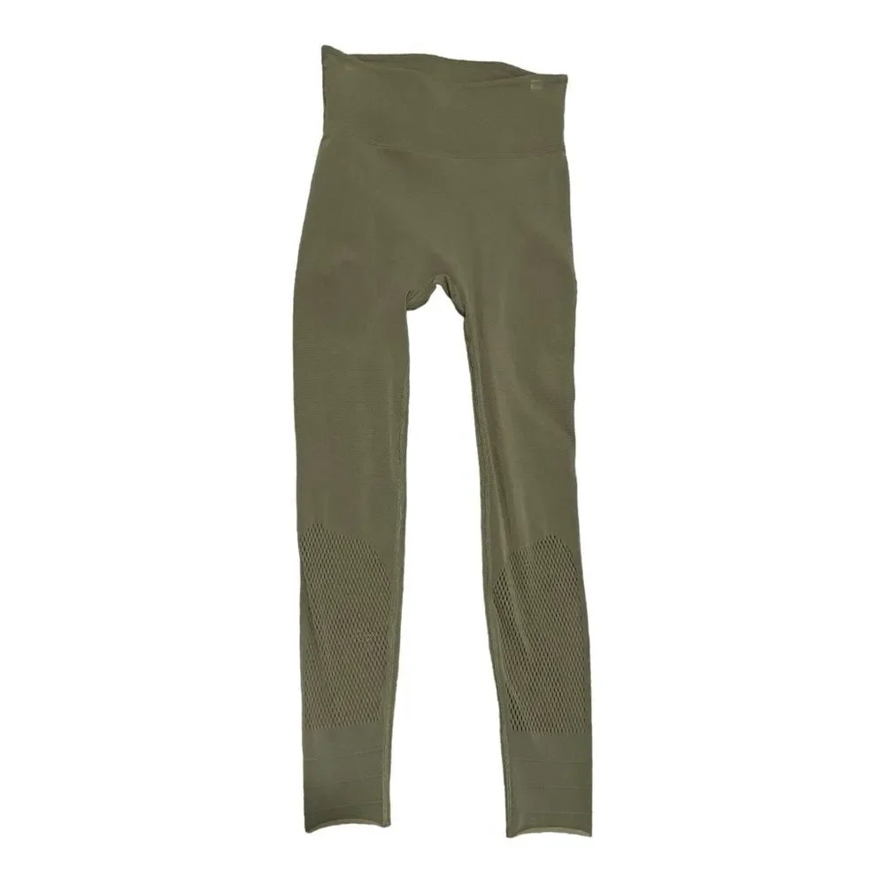 Free People Movement Dusty Olive Mesh Compression Leggings S - Picture 3 of 11